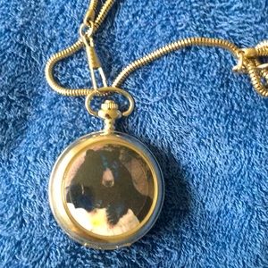 Black bear stainless steel pocket watch